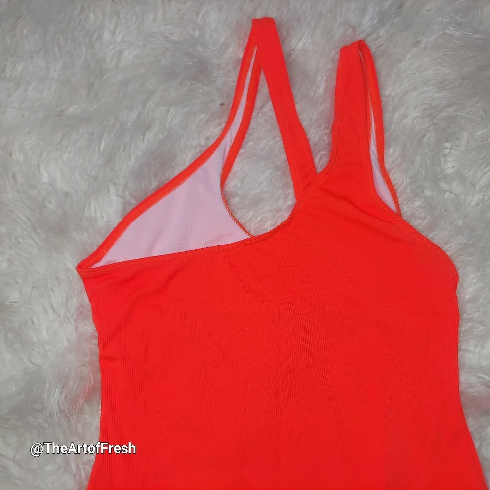 Sweet Orange One-Piece Asymmetrical Cutout Swimsuit - NWOT - Picture 7 of 9